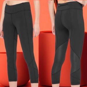 Lululemon Pace Rival Cropped Leggings | Size 6 | Black Mesh